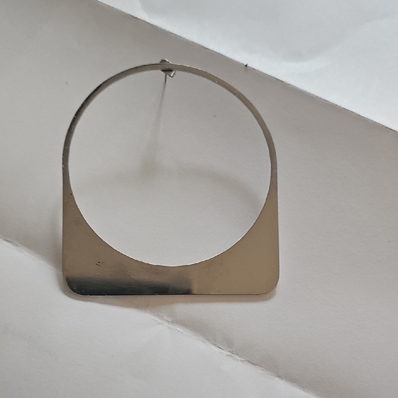 Large Stainless Steel Hoop Earrings - Picture 3 of 6